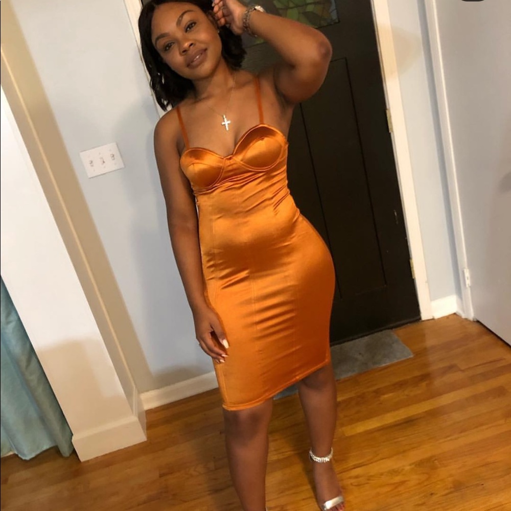 Burnt Orange Sexy Dress